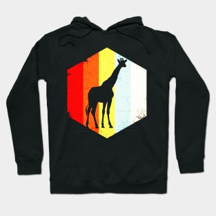 Giraffe Retro Distressed Style Hoodie